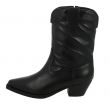 Texano Basso in Pelle Nero con Zip