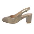 Sandalo beige con strass e slingback