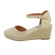 Espadrillas oro con cinturino e zeppa in corda