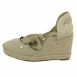 Espadrillas beige con lacci e zeppa in corda