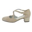 Scarpa da ballo in camoscio beige tacco 4