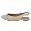 Sandalo a punta beige con slingback