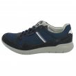 Sneaker in camoscio e tela blu con memory foam