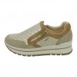 Slip On in Pelle Oro con Zip ed Elastico