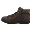 Sneaker alta in pelle e camoscio marrone