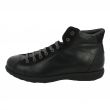 Sneaker alta in pelle e camoscio nero