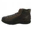 Sneaker alta in pelle e camoscio marrone