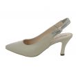 Scarpa beige con slingback in strass