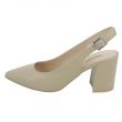 Scarpa a punta beige con slingback tacco 7