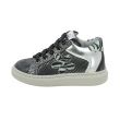 Sneaker mid con fiore e tallone animalier