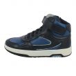 Sneaker alta nera e blu con strap