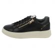 Sneaker Nera in Pelle con Zip e Paillettes