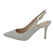 Scarpa a punta laminata con slingback tacco 8