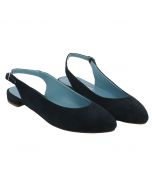 Ballerina slingback in camoscio blu scuro