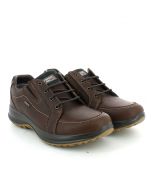 Sneaker in Pelle Marrone Scuro e Gritex