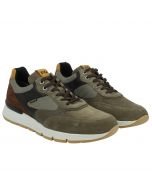 Sneaker in camoscio e nylon fango