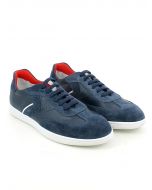 Sneaker in pelle e camoscio blu