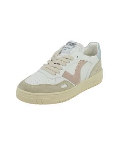 Sneakers Bianche con Dettagli Rosa e Azzurri