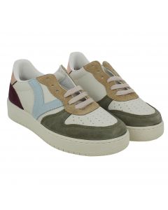 Sneakers Donna Victoria in Pelle e Camoscio Kaki