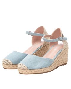 Espadrillas Jeans con cinturino zeppa 6