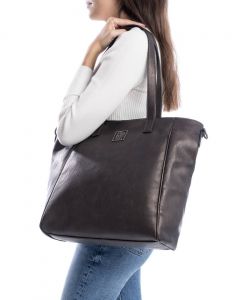 Borsa shopper marrone Refresh donna elegante