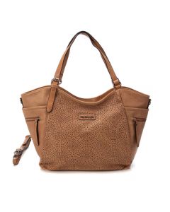 Borsa shopper marrone traforata