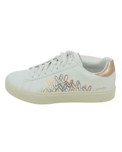 Sneaker Bassa in Pelle Bianca con Cuori multicolor