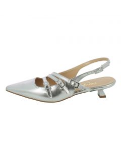 Scarpa a punta argento con slingback