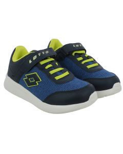 Sneaker Lotto in Tela Blu con Lacci Elastici Fluo