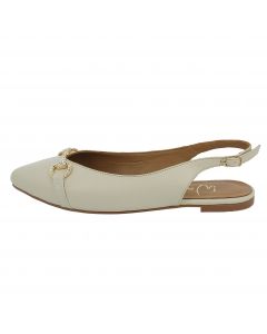 Sandalo a punta beige con slingback