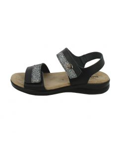 Sandalo Nero con Dettagli Strass