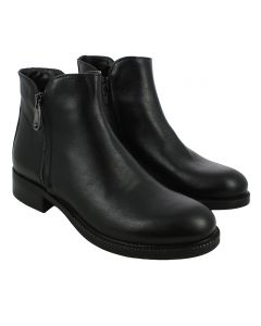 Stivaletto Basso in Pelle Nera Da Donna con Zip