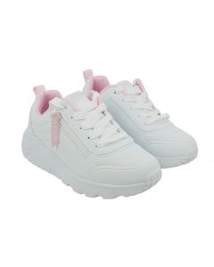 Sneaker Uno Lite Easy Zip bambina Bianca