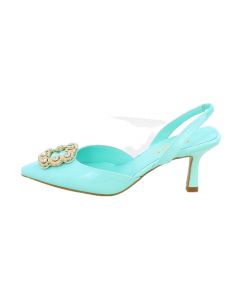 Sandalo a punta con pietre e slingback