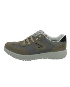 Sneaker in camoscio e tela beige