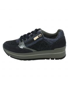 Sneaker blu stampata con zip