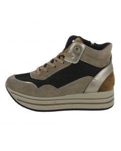 Sneaker alta in camoscio con platform