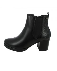 Chelsea Boot Donna in Pelle Nera con Tacco 7 cm