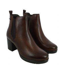 Chelsea Boot Donna in Pelle Marrone con Tacco 7 cm