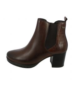 Chelsea Boot Donna in Pelle Marrone con Tacco 7 cm