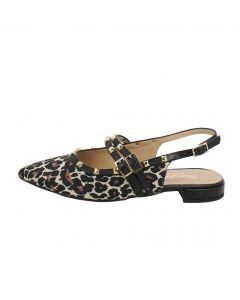 Ballerine Slingback Animalier Con Borchie