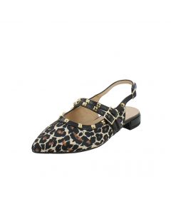 Ballerine Slingback Animalier Con Borchie