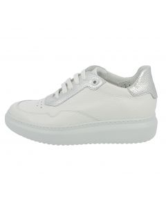 Sneaker in pelle bianca e argento