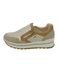 Slip On in Pelle Oro con Zip ed Elastico