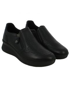 Slip On in Pelle Nera con Zip ed Elastico