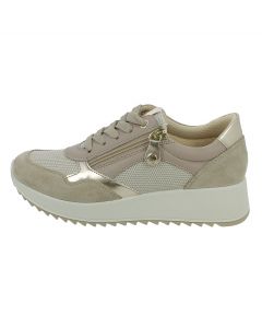 Sneaker in camoscio beige con zip e memory foam