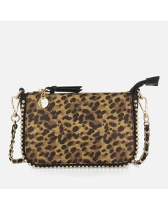 Borsa Tracolla Animalier ed Ecopelle Nera Snave