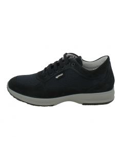 Sneakers Uomo Blu in Tessuto e Pelle