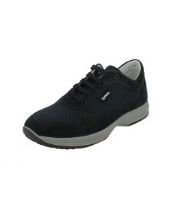 Sneakers Uomo Blu in Tessuto e Pelle