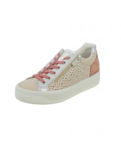 Sneakers traforata beige e rosa chic